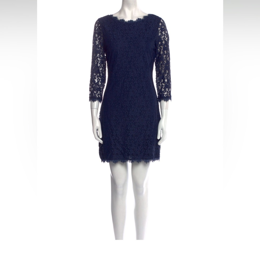 DVF Navy Lace Dress size 6